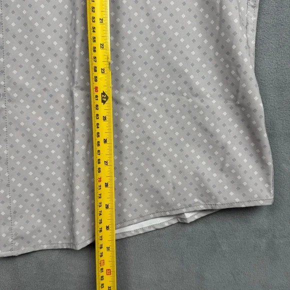 Mizzen+Main Leeward Performance Shirt XXL Trim No Tuck Grey Geometric 1WS-1903